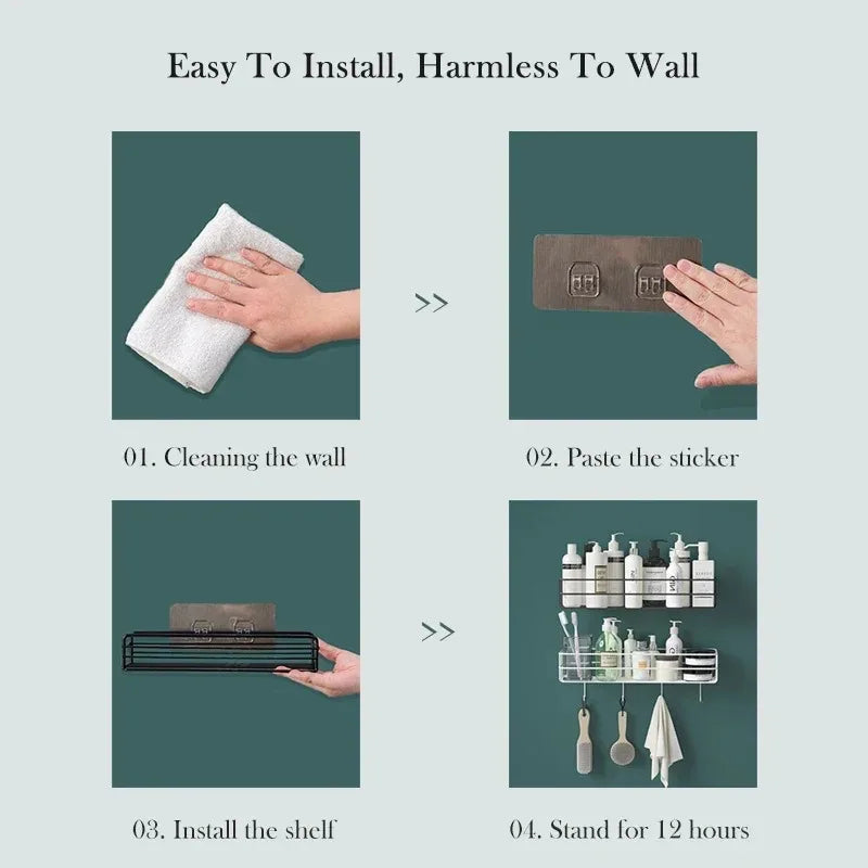 Bathroom Shelf No-Drill Corner Shelf Shower Wall Mounted