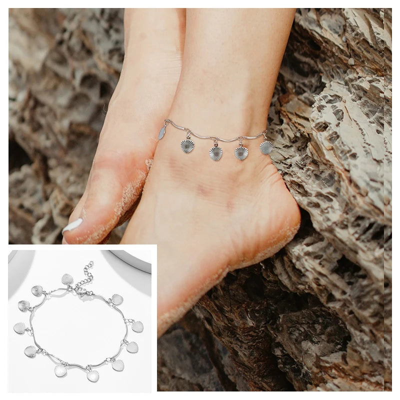 Snake Chain Anklet for Women Girls Adjustable Summer Beach Chain